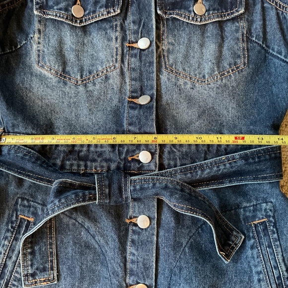 JustFab Long Sleeve Button Front Denim Dress Size Small - Picture 6 of 9